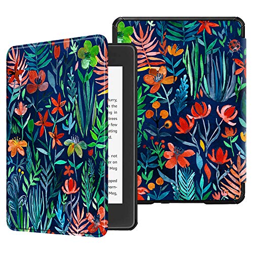 Fintie Slimshell Case for 6" Kindle Paperwhite (10th Generation, 2018 Release) - Premium Lightweight PU Leather Cover with Auto Sleep/Wake for Amazon Kindle Paperwhite E-Reader, Jungle Night