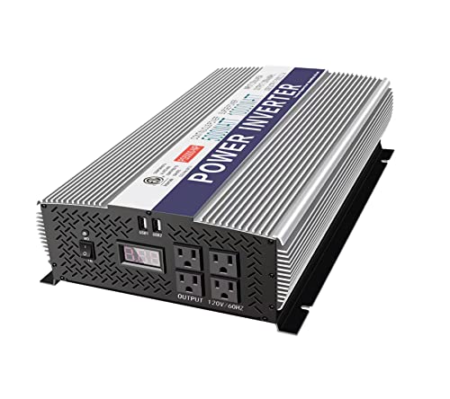 OMMFARL 5000W Power Inverter 12V to 110V, Modified Sine Wave Car Inverter, Dual 110 Volt AC Outlets, DC to AC Converter