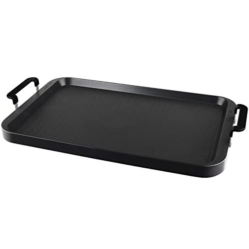 Vayepro Stove Top Flat Griddle,2 Burner Griddle Grill Pan for Glass Stove Top Grill,Aluminum Pancake Griddle,Non-Stick Top Griddle for Gas Grill, Double Burner Griddle For Camping/Indoor