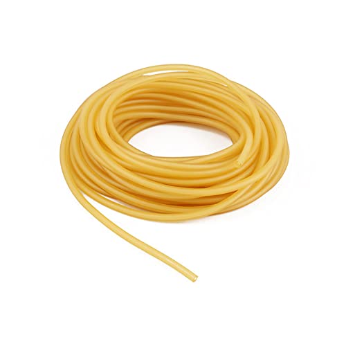 Latex Tubing, Latex Tube Natural 3/8in OD 1/4in ID Slingshot Tubing Surgical Tube Catapult Tube Rubber Hose Speargun Band 10FT 33FT 50FT One Continuous Piece (10 FT, Natural)