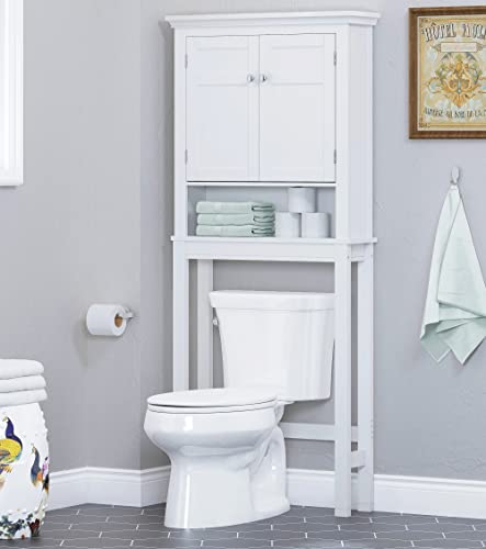 Spirich Over The Toilet Storage Cabinet, Bathroom Shelf Over The Toilet, Over Toilet Bathroom Organizer (White)