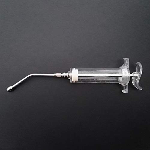 FidgetKute 50ml Re-usable Adjust Dose Wormer Injector Syringe Drencher Cow Sheep Dog