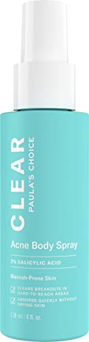 Paula's Choice CLEAR Back & Body Acne Spray, 2% BHA (Salicylic Acid) Treatment for Bacne, Blackheads & Blemishes, 4 Ounce