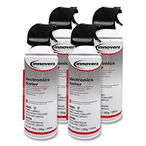 Innovera 10014 Compressed Air Duster Cleaner, 10 oz Can, 4/Pack