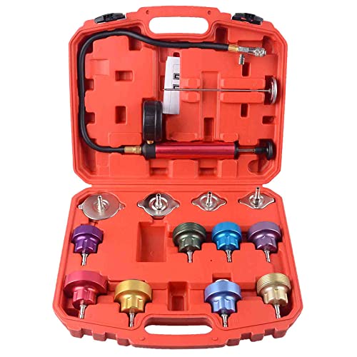 14 pcs Aluminum Automotive Cooling System Radiator Pressure Tester Kit