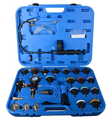 DAYUAN 28pcs Universal Radiator Pressure Tester Kit, coolant Pressure Tester kit coolant Vacuum Refill kit for Cooling System