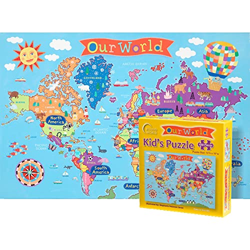 Waypoint Geographic Kid's World 100 Piece Puzzle, Educational and Fun, 13"x19", Blue Ocean