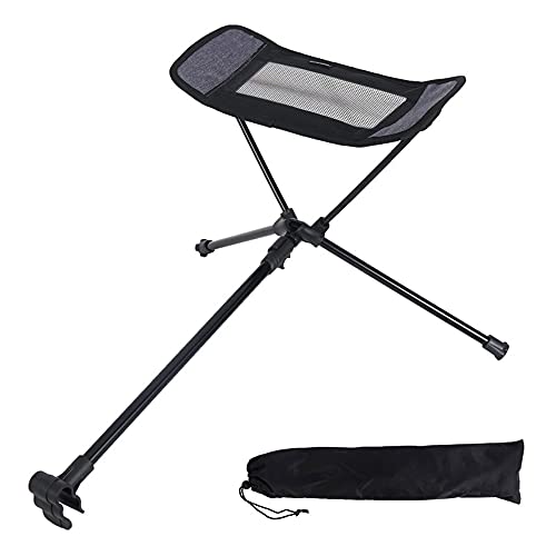 FAYDOVE Portable Folding Retractable Footrest Leg Rest Camping Chair Kit for Reclining Swing Moon Beach, Aluminum(Grey)