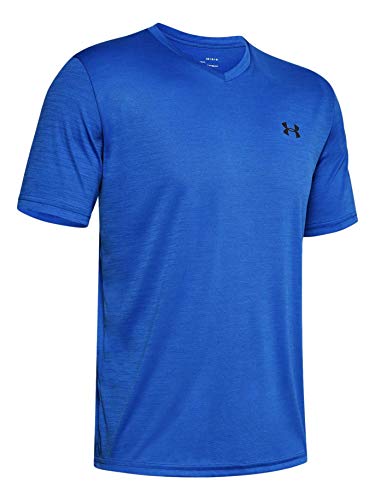 Under Armour Men's UA Tech V-Neck Short Sleeve T-Shirt (Royal/Black, X-Large)