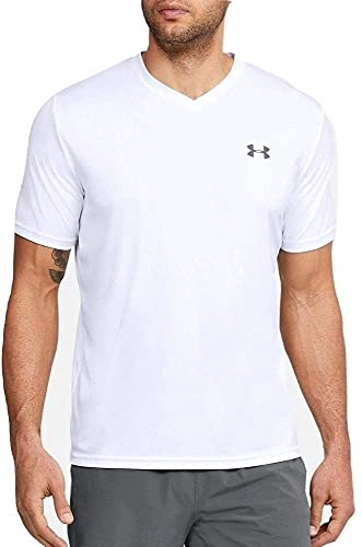 Under Armour Mens V-Neck Tech 2.0 Short Sleeve T-Shirt (White, M)