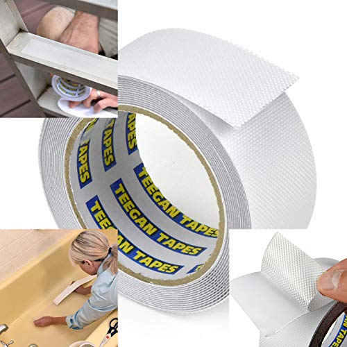 Gaffer Power Anti Slip Tape | Waterproof | Clear Non-Slip Safety Friction Tape | Outdoor | Home, Commercial & Industrial Use, Stairs, Ladders, Bathroom | Clear Grip Tape | by Teegan Tapes