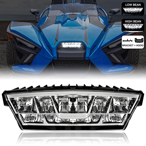 LDETXY LED Head Light Assembly for Slingshot All Models, Center Head Lamp Headlight Kit for 2020-2023 Polaris Slingshot S GT R LE SL Modified Accessories