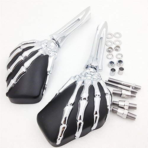 SMT-Claw Skeleton Hand Mirror Compatible With Honda Cb Cbr Rebel Shadow Mangna Vt Vtx 1300 1800 [B00RW3QV0Q]