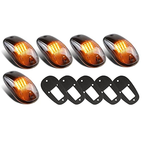Tresound Cab Roof Marker Lights for 2003-2016 Dodge Ram 1500 2500 3500 Top Light Roof Running Lamp (Smoked Lens with 16 Amber LEDs)