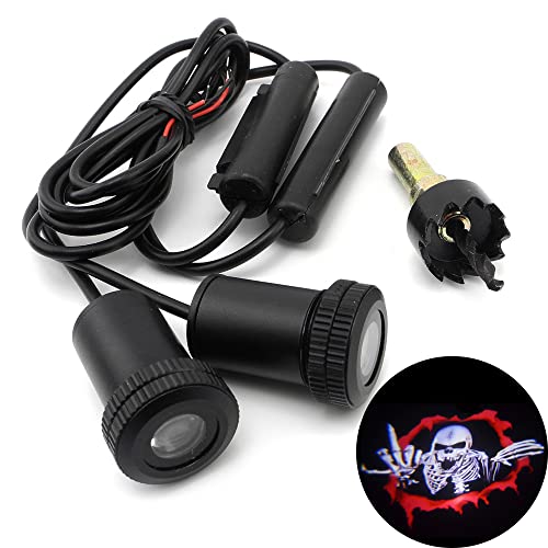 iNewcow Skull Skeleton Car Door LED Projector Light Courtesy Welcome Logo Light Shadow Ghost Laser Lamp for All Cars (2PCS)