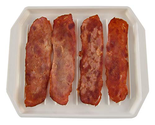 HOME-X Microwaveable Bacon Tray, Bacon Serving Dish