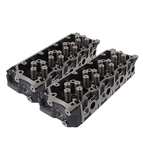 WINBEST 2Pcs Complete Cylinder Head Compatible with Ford - 2003-07 F-250 Super Duty, 03-07 F-350 Super Duty, 03-07 F-450 Super Duty, 03-07 F-550 Super Duty 6.0L 363Cu. In. V8 DIESEL OHV Turbocharged