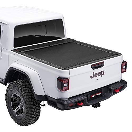 Roll N Lock M-Series Retractable Truck Bed Tonneau Cover | LG495M | Fits 2020 - 2023 Jeep Gladiator w/ Trail Rail System 5' Bed (60")