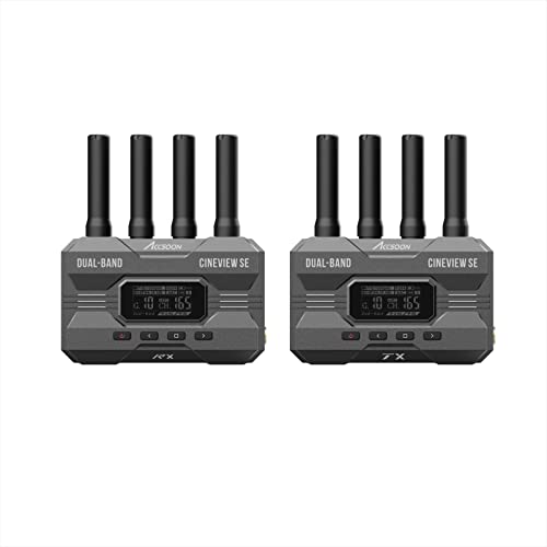Accsoon CineView SE Wireless Video Transmitter and Receiver,Dual-Band Transmission,Range of 1200 ft/350m,Latency 0.05s&1080P HD Video,HDMI and SDI,Support 4 Devices