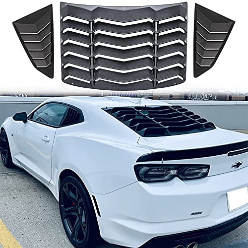 Rear and Side Window Louver for Chevrolet Chevy Camaro LS LT SS ZL1 2016 2017 2018 2019 2020 2021 2022 Matte Black ABS Windshield Sunshade Cover in GT Lambo Style, Camaro Accessories