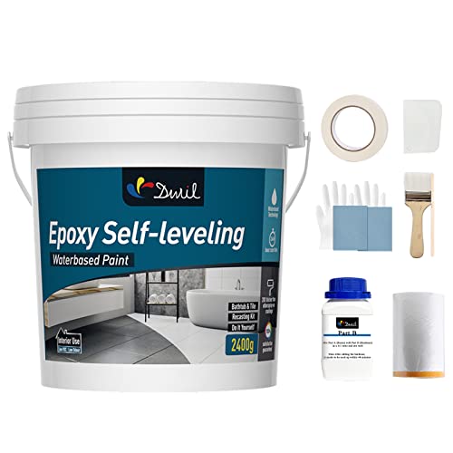DWIL EpoxyShield Bathtub Refinishing Kit - 2K Epoxy Bath Tub Paint, Tub Cast, 20X Thicker Than Other Tub Paint, for Bathroom, Kitchen, Countertop, Bathtub Kit, High Gloss White