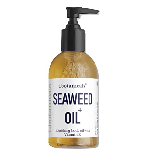 Seaweed Body Oil 8 oz. Nourishing Sea Moss Oil Fast Absorbing Firming Anti-Aging Non-Greasy Oil Day and Night Therapeutic Massage Kelp Moisturizer for Dry Dull, Sagging Skin, Face, Hair, Foot, Leg, Hands, Nail and Cuticle Care (Lavender)