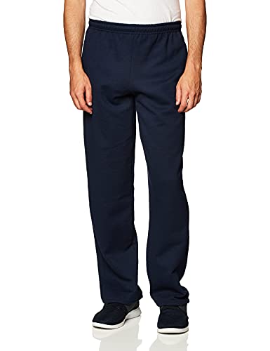 Gildan Adult Fleece Open Bottom Sweatpants with Pockets, Style G18300, Navy, Large US