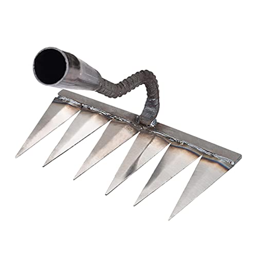 Garden Hoes, Garden Cultivator Metal Hand Weather Resistant Hand Tool Metal Hand Rakes for Gardening, Weeding Heavy Duty Metal Garden Rake for Dethatching, Weeding, Acreage, Cultivator Tool