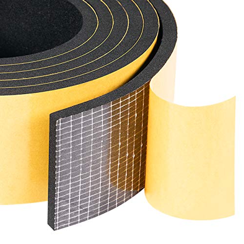 Yotache High Density Adhesive Foam Seal Tape 2 in One Roll 2" W X 1/4" T, Weather Strip Insulation for RV, Air Conditioning Window, Garage Door, Total 13 Ft Length