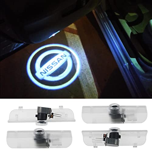 4Pcs Car Door Lights Logo Projector Welcome Lights Compatible with Accessories for Nissan Altima Coupe/Atima Sedan/Armada/Maxima/Quest/Titan