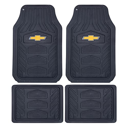 Chevrolet Weatherpro 4 Piece Floor Mats Set, Floor Mats by Plasticolor (001664R03), Black, One Size