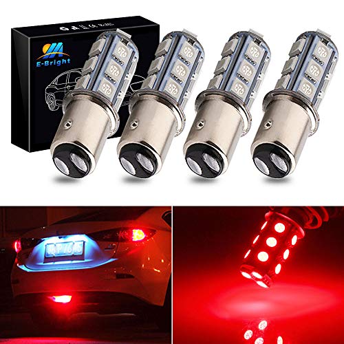 EverBright 1157 BAY15D 1034 2057 2357 7528 Bulb for RV Camper SUV MPV Car Led Tail Lights Brake Lights Parking Lamp Bulb Side Marker Light, 18SMD 5050Chips DC-12V, Brilliant Red (Pack of 4)