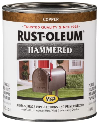 Rust-Oleum 239074 Hammered Metal Finish, Copper, 1-Quart (Packaging may vary)