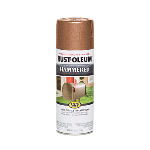 Rust-Oleum 210849 Stops Rust Hammered Spray Paint, 12 Oz, Copper, 12 Ounce (Pack of 1), 12 Fl Oz