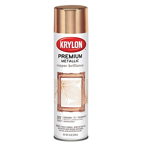 Krylon Premium Metallic Spray Paint Resembles Actual Plating, Copper Brilliance, 8 Ounce (Pack of 1)