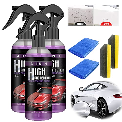 Ceramic Car Coating Spray, 3 in 1 High Protection Fast Car Ceramic Coating Spray, Car Scratch Nano Repair Spray, Zoxdo Car Spray (30ml, 3PCS)