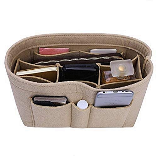 ZTUJO Purse Organizer Insert, Felt Bag Organizer For Handbag Purse Organizer,13 Colors, 6 Size(Medium, Beige)