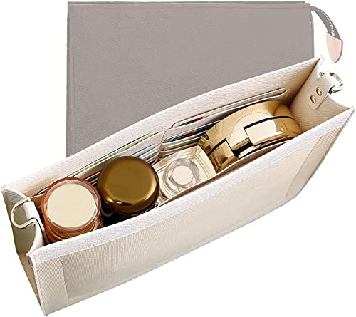 OAikor Purse Insert Organizer Bag compatible with Toiletry Pouch 26 for Gold Buckles(Large-26, Beige)