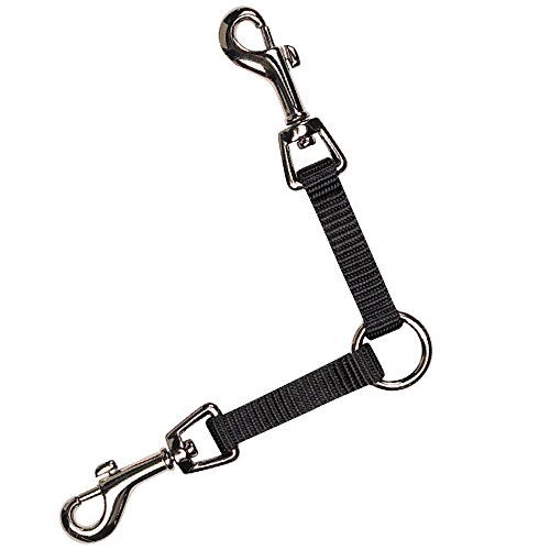 Guardian Gear Nylon 2-Way Small Dog Coupler with Nickel-Plated Swivel Clip, 4", Black