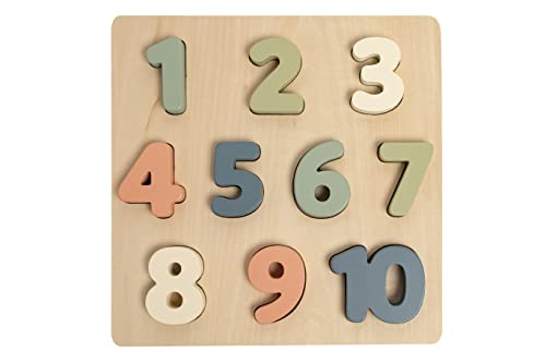 Pearhead Wooden Numbers Puzzle, Colorful Counting, Interactive Learning Board Educational Toy, Modern Toddler Toys, Baby and Toddler Gift Boys or Girls