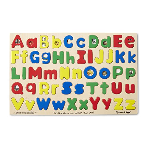 Melissa & Doug Upper & Lower Case Alphabet Letters Wooden Puzzle - 52 Pieces