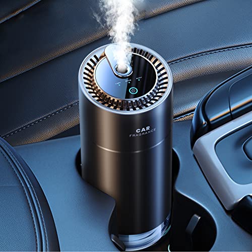 Ceeniu Smart Car Air Fresheners, Ultrasonic Atomizer, Adjustable Concentration, Automatic On/Off, Built-in Battery, 45ml French Natural Fragrance, F26 Car Fresheners, Cologne Scent, Black Matte.