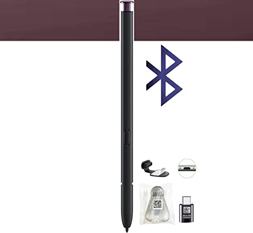 S22 Ultra S Pen (WithBluetooth) Replacement for Samsung Galaxy S22 Ultra 5G Stylus Pen Replacement Touch Pen +Type-C Converter +Tips (Burgundy)