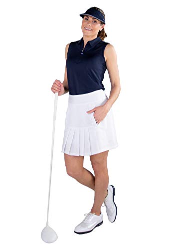 Jofit Apparel Womens Athletic Clothing Dash Golf Skort for Golf & Tennis, Size Medium, White
