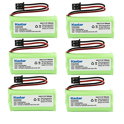 Kastar 6-Pack Battery Replacement for Uniden BT-1008 BT-1016 BT-1019 BT-1021 BT-1025 BBTG0645001 BBTG0734001 BBTG0847001 65AAAH2BMS, Uniden DECT TEL10204 1780-2 DWX207 WX12077 WXI2077