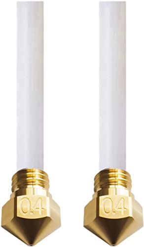 QIDI High Quality Brass Nozzle (0.4mm) PTFE for All QIDI 3D Printers All Sizes (2pcs) (46mm (i-Fast))