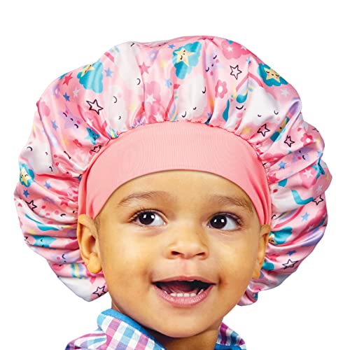 Red by Kiss Toddler Satin Bonnet Sleep Caps Hair Wraps Hair Bonnet (Pink Unicorn)