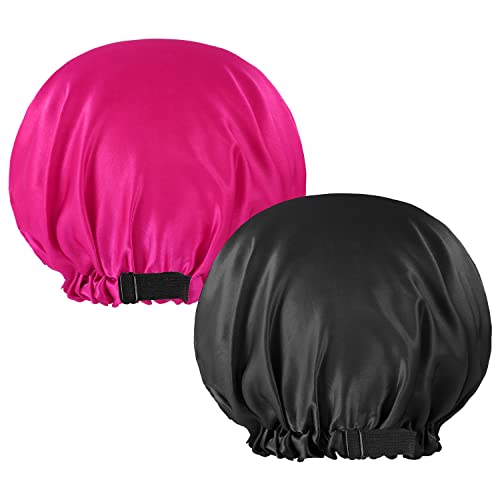 WSICSE 2 Pcs Baby Kids Bonnets, Adjustable Bonnet for Kids Toddler Double Layer Satin Bonnet for Sleeping