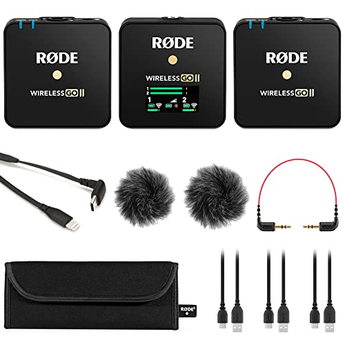 Rode Wireless GO 2 Dual Compact Digital Wireless Microphone System with Rode SC15 USB-C to Lightning Cable