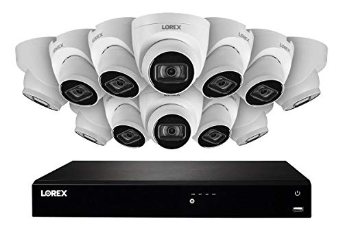 Lorex Technology N4K3-1612WD 16 Channel 3TB 4K Fusion NVR System with Twelve 4K (8MP) IP Dome Cameras with Listen-in Audio, 130ft Night Vision, Color Night Vision,12 Dome